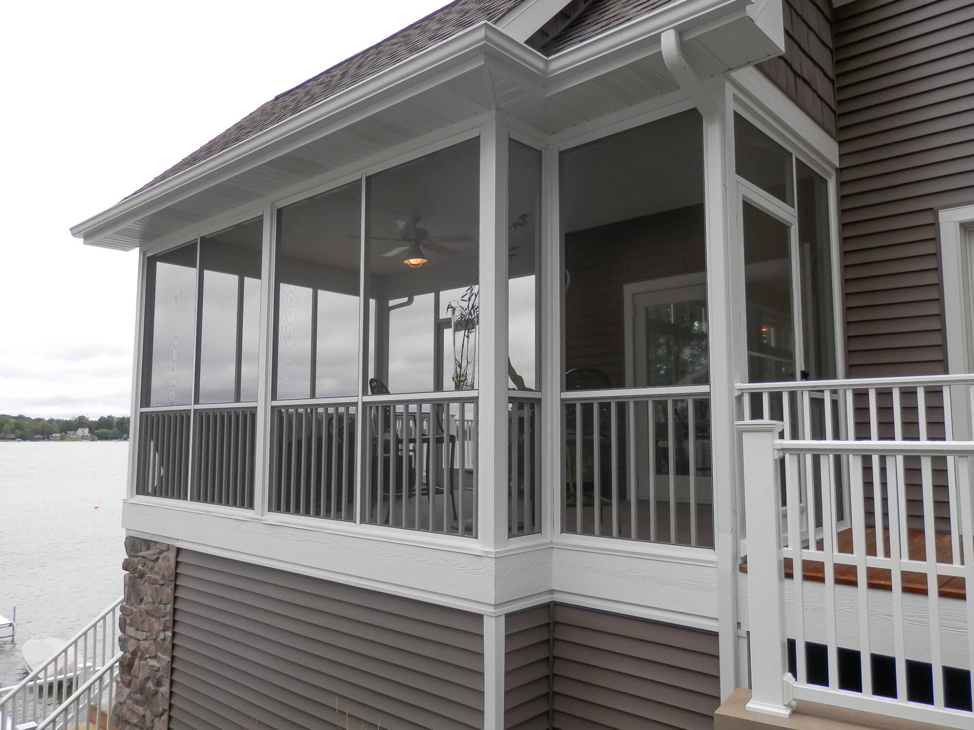 Custom Home Screened-In Porch From Exterior